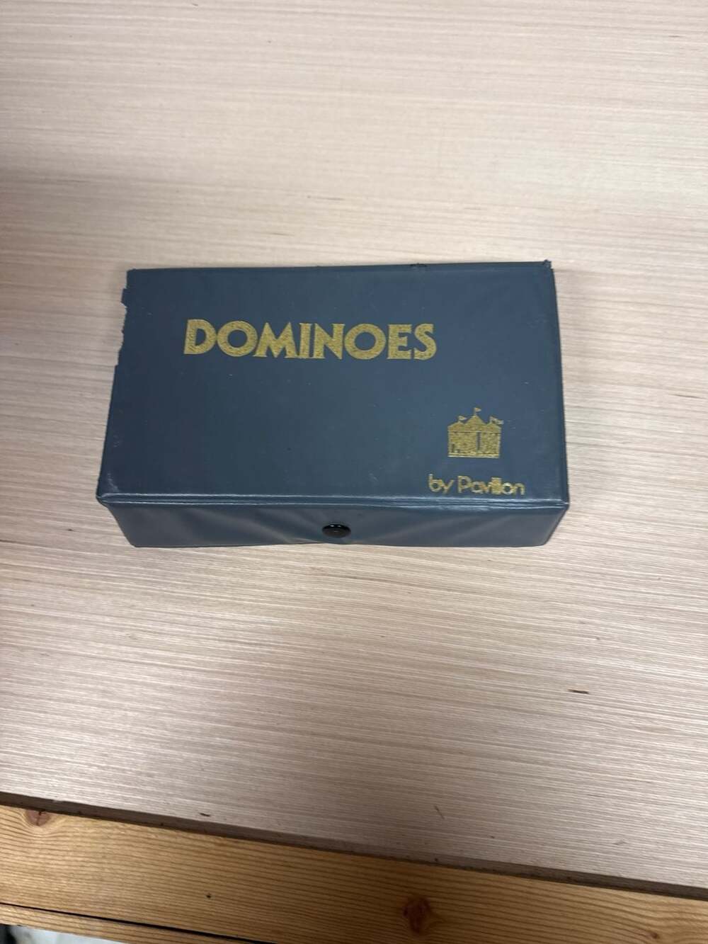 Vintage Double Nine Multi-Colored Dot Dominoes Set by Pavilion Grey Vinyl Case